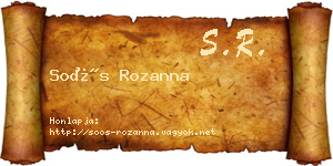 Soós Rozanna névjegykártya
